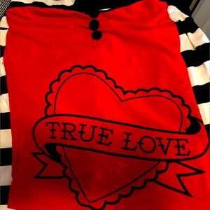 “True Love” tube style top by Sourpuss